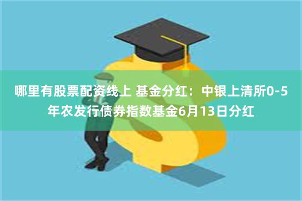 哪里有股票配资线上 基金分红：中银上清所0-5年农发行债券指数基金6月13日分红