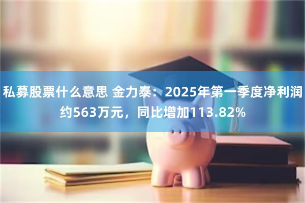 私募股票什么意思 金力泰：2025年第一季度净利润约563万元，同比增加113.82%