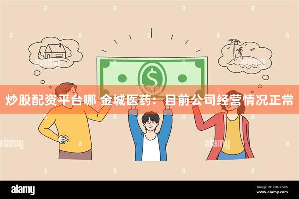炒股配资平台哪 金城医药：目前公司经营情况正常